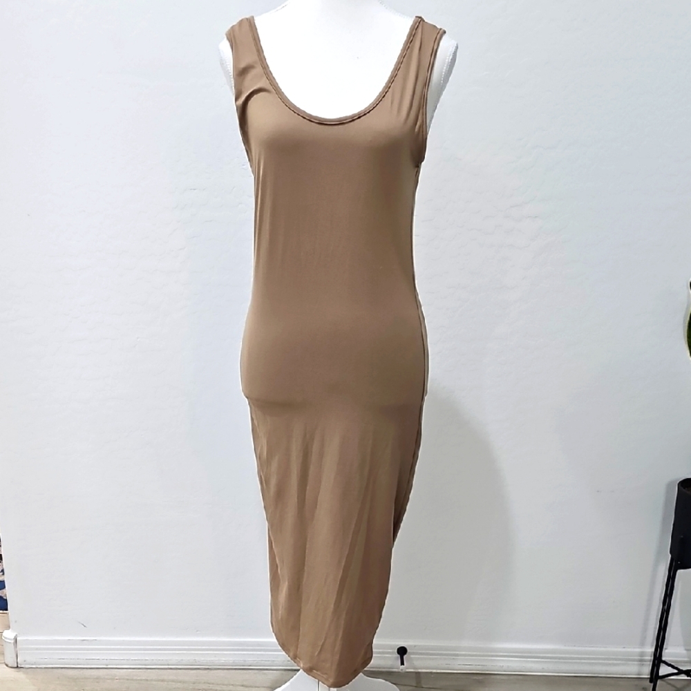 Tan Sleeveless Dress Medium can fit Small